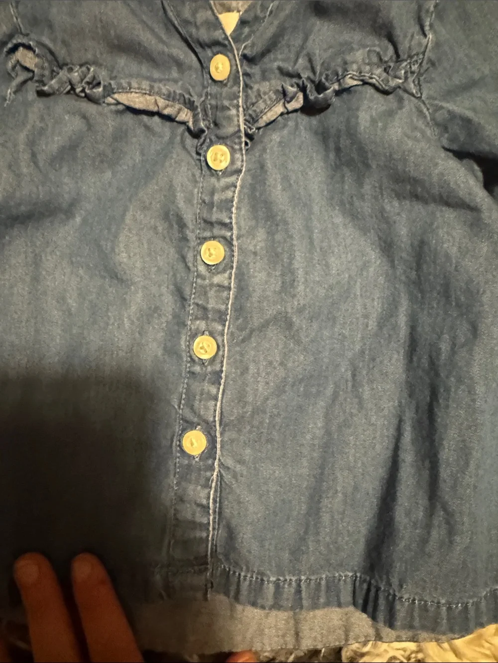 Old Navy Blue Denim Button-Front Girls' Top